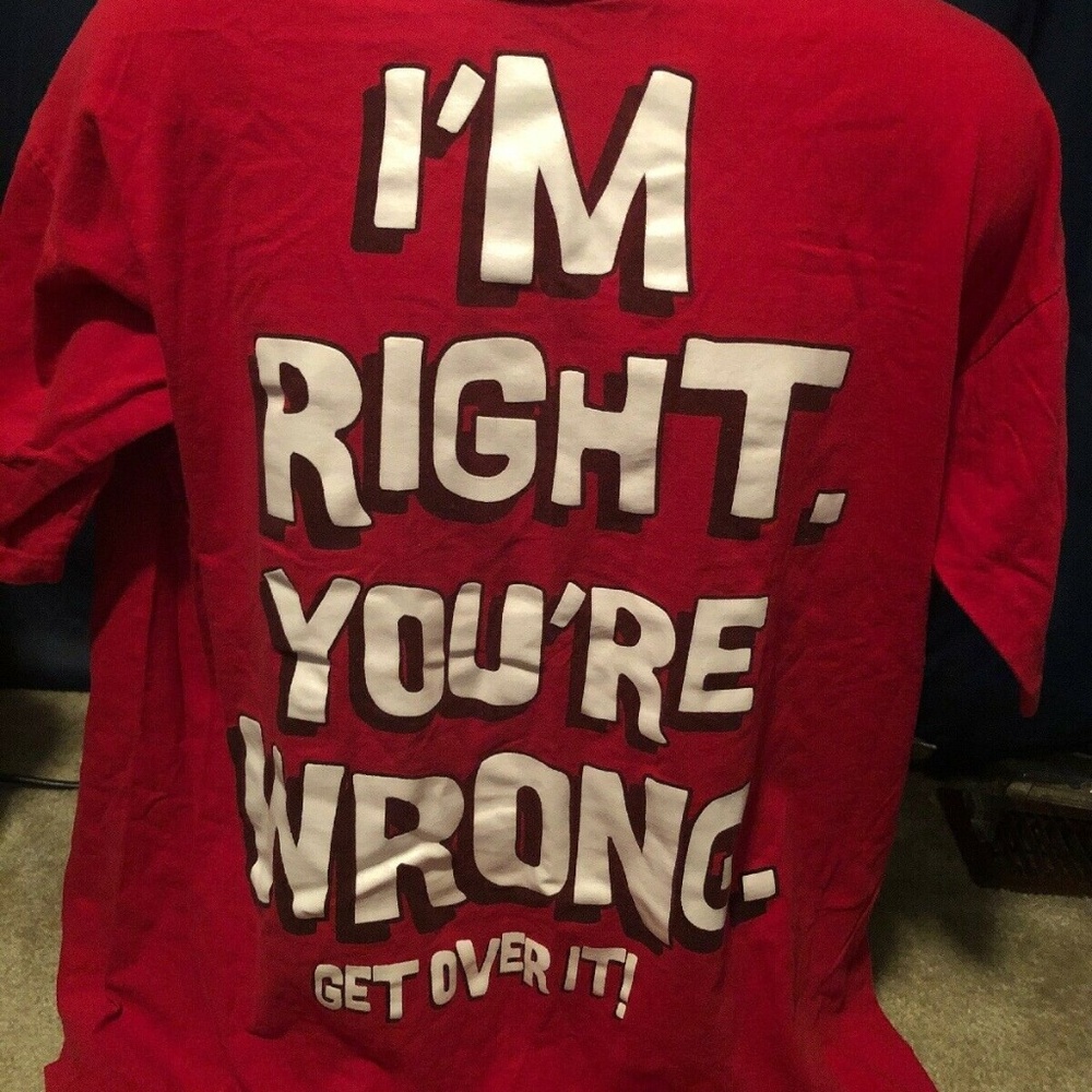 Cygus Red XL Graphic Tee Shirt I'm Right